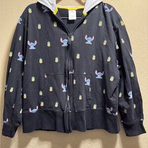 Disney Black and Yellow Hoodie with Playful Print LILO and Stitch